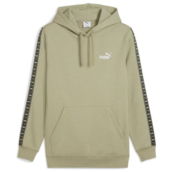 Bluza z kapturem męskie Puma Ess Tape Hoodie Fl. Zielone bluzy sportowe męskie Puma, bez wzorów, z bawełny, bez kołnierzyka, bez ramiączek. Za 186.31 zł.