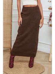So Cachemire Spódnica dzianinowa "Doristo" w kolorze brązowym rozmiar: L. Brązowe spódniczki damskie So Cachemire, l, bez wzorów, z dzianiny, maxi, proste. Za 192.95 zł.
