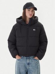 Tommy Jeans Kurtka zimowa DW0DW21625 Czarny Regular Fit. Czarne kurtki damskie Tommy Jeans, na zimę, xs, bez wzorów, z jeansu, bez kaptura. Za 879.99 zł.