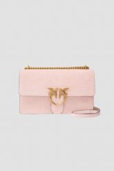 PINKO Różowa damska kopertówka Love One Mini DC Cocco Nabuccato. Czerwone torebki wieczorowe Pinko, bez wzorów, ze skóry, eleganckie, bez kołnierzyka, bez ramiączek. W wyprzedaży za 979.99 zł.