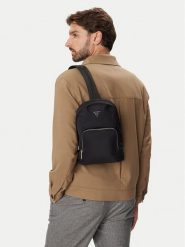 Guess Plecak HMMINY P6202 Czarny. Czarne plecaki męskie Guess, z aplikacjami, z materiału. Za 364.99 zł.