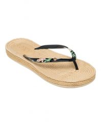 Japonki plażowe damskie Roxy SOUTH BEACH. Czarne klapki damskie Roxy, bez wzorów, z gumy, bez obcasa. Za 94.99 zł.