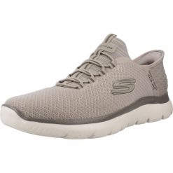 Buty sportowe Sneakersy męskie, Skechers Summits - High Range Slip-Ins. Brązowe buty sportowe na co dzień męskie Skechers, z materiału, bez zapięcia, trekkingowe. Za 334.99 zł.