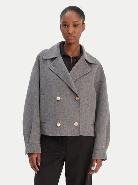 Tommy Hilfiger Kurtka przejściowa WW0WW47759 Szary Relaxed Fit. Szare kurtki damskie Tommy Hilfiger, bez wzorów, z wełny, bez kaptura. Za 1,499.00 zł.