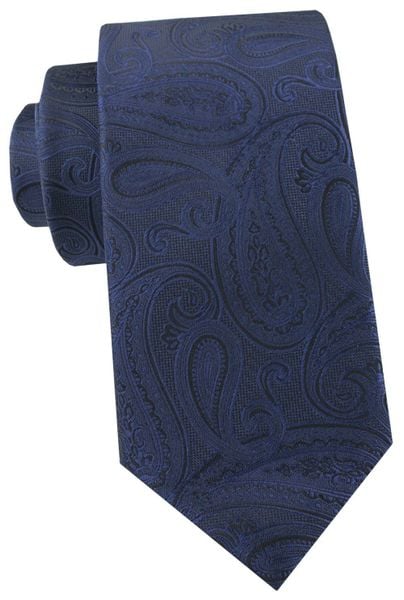 Krawat Męski - Angelo di Monti - Ciemnoniebieski, Faktura Paisley. Niebieskie krawaty i muchy męskie Angelo di Monti, bez wzorów, z tkaniny, eleganckie. Za 45.00 zł.
