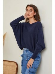 Joséfine Sweter "Hajos" w kolorze granatowym rozmiar: XL. Niebieskie swetry klasyczne damskie Joséfine, xl, z kaszmiru, bez kołnierzyka. Za 187.52 zł.