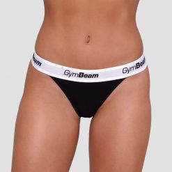 Stringi damskie z elastycznym pasem czarne 3Pack. Czarne stringi damskie GYMBEAM, l, bez wzorów, z bawełny. Za 76.90 zł.