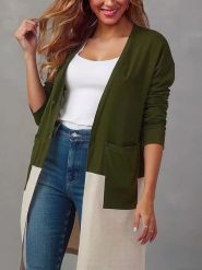 Milan Kiss Kardigan w kolorze oliwkowo-kremowym rozmiar: L. Brązowe kardigany damskie Milan Kiss, l, bez wzorów. Za 132.67 zł.