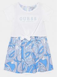Guess Sukienka codzienna K4GK10 K6YW3 Biały Regular Fit. Białe sukienki dziewczęce Guess, z aplikacjami, z bawełny, bez ramiączek. Za 329.99 zł.