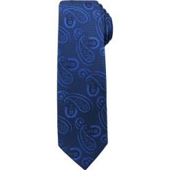 Modny i Elegancki Krawat Alties - Ciemnoniebieski, Wzór Paisley. Niebieskie krawaty i muchy męskie Alties, bez wzorów, z tkaniny, eleganckie. Za 49.00 zł.