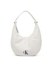 Calvin Klein Torebka Buckle Small Bag LV04F3513G Biały. Białe torebki klasyczne damskie CALVIN KLEIN, bez wzorów, ze skóry, bez dodatków. Za 409.99 zł.