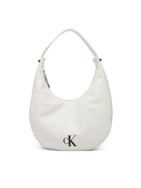 Calvin Klein Torebka Buckle Small Bag LV04F3513G Biały. Białe torebki klasyczne damskie CALVIN KLEIN, bez wzorów, ze skóry, bez dodatków. Za 409.99 zł.