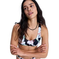Stanik bikini typu bralette dla Kobiety PRINTED ESSENTIALS Czarny. Czarne bikini damskie Roxy, bez wzorów. Za 169.99 zł.
