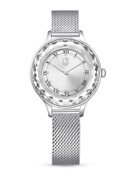 Swarovski Zegarek kwarcowy w kolorze srebrno-białym rozmiar: onesize. Szare, analogowe zegarki damskie Swarovski, ze stali. Za 520.90 zł.