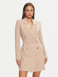 Guess Sukienka koktajlowa Leonie W4BK46 WGLO2 Beżowy Regular Fit. Brązowe sukienki damskie Guess, l, z aplikacjami, z syntetyku, wizytowe, bez kołnierzyka, bez ramiączek. Za 859.99 zł.