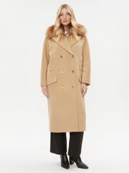 Elisabetta Franchi Płaszcz wełniany CP-44D-36E2-V1000 Brązowy Regular Fit. Brązowe płaszcze damskie Elisabetta Franchi, na zimę, bez wzorów, z wełny. Za 4,979.00 zł.