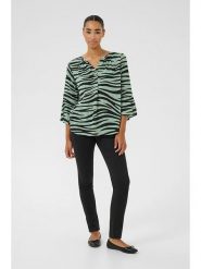 Kaffe Bluzka w kolorze zielono-czarnym rozmiar: 38. Zielone bluzki damskie Kaffe, bez wzorów, z wiskozy, bez kołnierzyka, bez ramiączek. Za 82.99 zł.