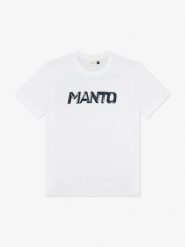 MANTO t-shirt METAL LOGOTYPE biały. Białe t-shirty damskie Manto, m, bez wzorów, z bawełny, bez kołnierzyka. Za 119.00 zł.