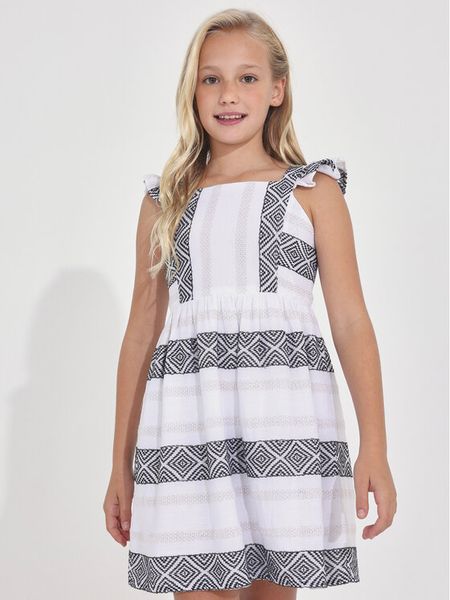 Mayoral Sukienka letnia 6919 Kolorowy. Sukienki dziewczęce Mayoral, na lato, bez wzorów, z bawełny, bez ramiączek. Za 189.99 zł.