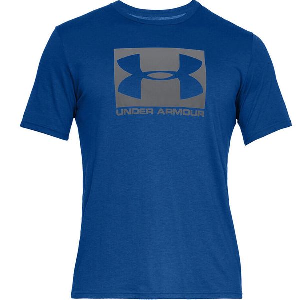 Koszulka treningowa męska Under Armour Boxed Sportstyle Ss. Czerwone t-shirty sportowe męskie Under Armour, m, bez ramiączek, do piłki nożnej. Za 125.00 zł.