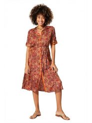Aller Simplement Sukienka w kolorze karmelowo-czerwonym rozmiar: 34/36. Brązowe sukienki damskie Aller Simplement, na co dzień, bez wzorów, z tkaniny, klasyczne, bez kołnierzyka, bez ramiączek, midi, proste. Za 83.22 zł.