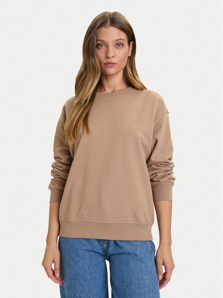 Calvin Klein Jeans Bluza Archive LV047B236G Brązowy Relaxed Fit. Brązowe bluzy bez kaptura damskie Calvin Klein Jeans, l, z bawełny. Za 239.99 zł.