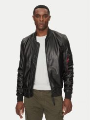 Alpha Industries Kurtka skórzana Ma-1 156141 Czarny Regular Fit. Czarne kurtki męskie Alpha Industries, m, bez wzorów, ze skóry, bez kaptura. Za 1,009.00 zł.