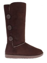 Blackfield Kozaki zimowe "Flocon" w kolorze ciemnobrązowym rozmiar: 41. Brązowe kozaki damskie Blackfield, z materiału, z okrągłym noskiem, bez obcasa. Za 182.72 zł.