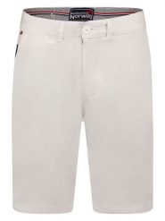 Geographical Norway Bermudy "Pacidor" w kolorze białym rozmiar: L. Białe szorty męskie Geographical Norway, z aplikacjami, ze skóry. Za 100.99 zł.