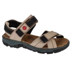 Sandały Rieker Sandals 68851-80 beżowy. Brązowe sandały damskie bez wzorów, z gumy, bez obcasa. Za 374.33 zł.