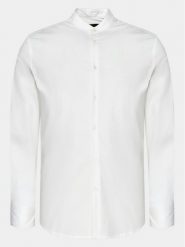 Sisley Koszula 5CNXSQ032 Biały Slim Fit. Białe koszule męskie SISLEY, m, bez wzorów, z bawełny, bez kołnierzyka, bez ramiączek. Za 119.99 zł.