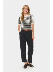 SAINT TROPEZ Koszulka dzianinowa w kolorze beżowym rozmiar: L. Brązowe bluzki damskie Saint Tropez, l, bez wzorów, z dzianiny, bez kołnierzyka. Za 69.99 zł.