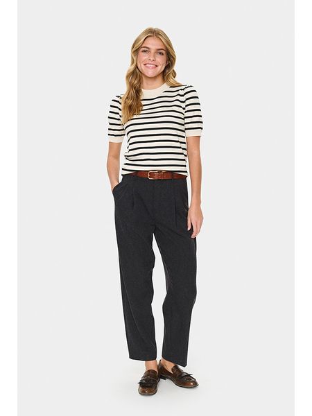 SAINT TROPEZ Koszulka dzianinowa w kolorze beżowym rozmiar: L. Brązowe bluzki damskie Saint Tropez, l, bez wzorów, z dzianiny, bez kołnierzyka. Za 95.92 zł.