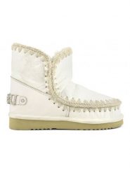 Mou Skórzane botki zimowe w kolorze białym rozmiar: 39. Białe botki damskie Mou, na zimę, z wełny, bez obcasa, bez zapięcia. Za 782.99 zł.