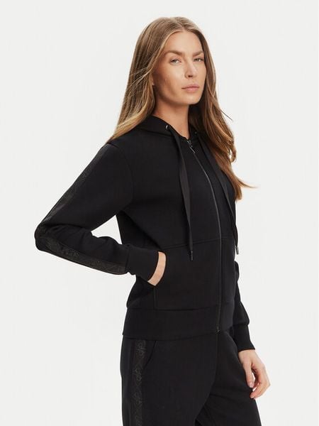 Guess Bluza W5YQ05 KBYE2 Czarny Regular Fit. Czarne bluzy bez kaptura damskie Guess, s, z syntetyku. Za 319.99 zł.
