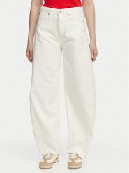 Tommy Jeans Jeansy DW0DW22662 Biały Barrel Fit. Białe jeansy damskie Tommy Jeans. Za 489.99 zł.