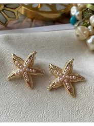 Luseera Pozłacane kolczyki-wkrętki rozmiar: onesize. Żółte kolczyki damskie Luseera, z perłą, pozłacane. Za 34.99 zł.