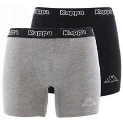 Bokserki Kappa 2-pak Czarno-szary Czarny/szary. Czarne bokserki męskie Kappa, bez wzorów, z bawełny. Za 142.99 zł.