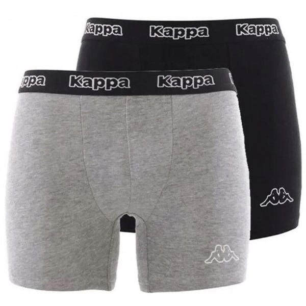 Bokserki Kappa 2-pak Czarno-szary Czarny/szary. Czarne bokserki męskie 909, bez wzorów, z bawełny. Za 122.99 zł.