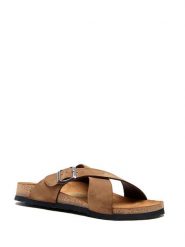 Comfortfusse Skórzane klapki w kolorze jasnobrązowym rozmiar: 41. Brązowe klapki i japonki męskie Comfortfusse, z nubiku. Za 254.14 zł.