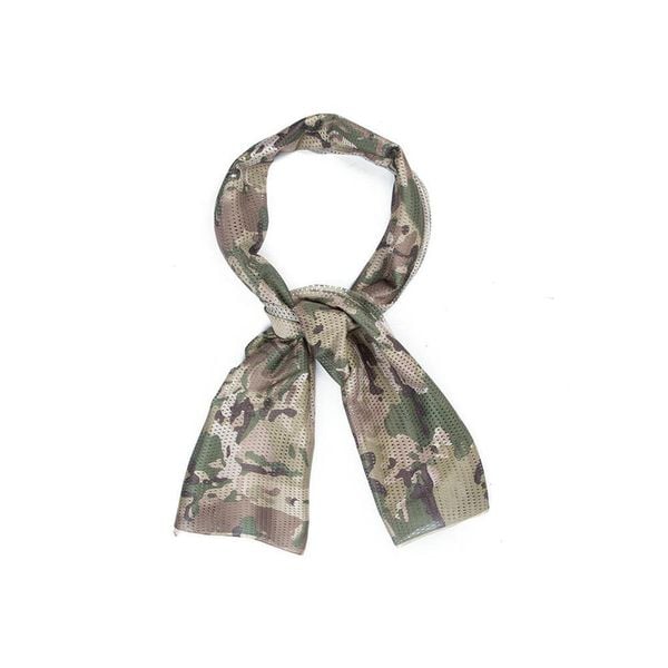 Szal maskujący z siatki MESH 155x48 cm. Brązowe szaliki i kominy damskie CAMOUFLAGE, bez wzorów, z meshu. Za 27.99 zł.