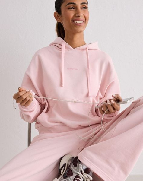 Damska bluza z kapturem oddychająca, 100% bawełna Chunky Terry jasny róż. Czerwone bluzy sportowe damskie Aim'n, l, z bawełny. Za 339.00 zł.