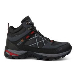 Buty trekkingowe męskie Samaris III. Czerwone buty trekkingowe męskie Regatta, bez zapięcia, trekkingowe. W wyprzedaży za 299.99 zł.