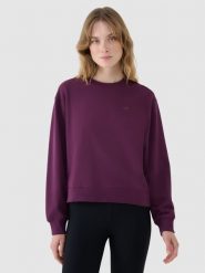 4F Bluza nierozpinana bez kaptura damska - fioletowa XS. Fioletowe bluzy bez kaptura damskie 4f, xs, z bawełny. Za 129.99 zł.