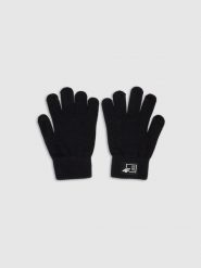 4F Rękawiczki dzianinowe z wiskozą dziecięce - czarne L/XL. Czarne rękawiczki dziecięce 4f, z dzianiny, bez ramiączek. W wyprzedaży za 29.99 zł.