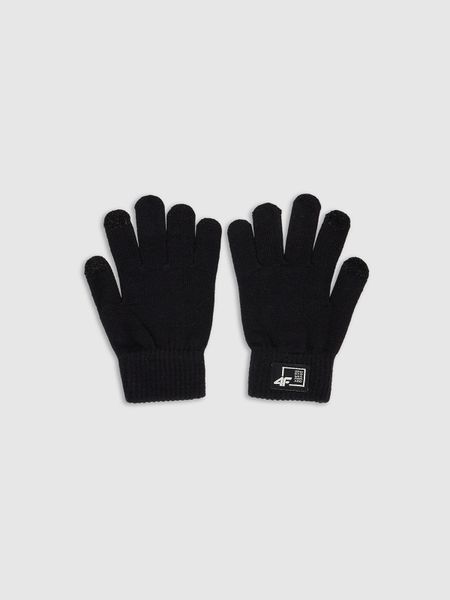 4F Rękawiczki dzianinowe z wiskozą dziecięce - czarne L/XL. Czarne rękawiczki dziecięce 4f, z dzianiny, bez ramiączek. W wyprzedaży za 29.99 zł.