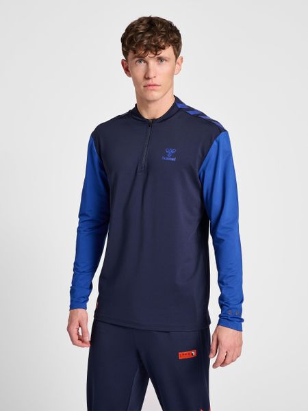 Bluza dresowa 1/2 zip Hummel Pro Grid. Niebieskie bluzy bez kaptura męskie HUMMEL, s, z dresówki. Za 263.40 zł.