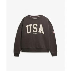 Bluza damska Superdry Athletic Essentials. Niebieskie bluzy bez kaptura damskie Superdry., m, prążkowane. Za 309.10 zł.