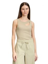 CARTOON Top w kolorze beżowym rozmiar: 34. Brązowe topy damskie Cartoon, bez wzorów, bez kołnierzyka. Za 43.99 zł.