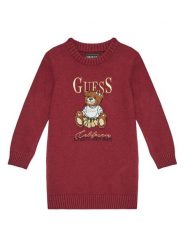Guess Sukienka dzianinowa K5BK01 Z3GS0 Bordowy Regular Fit. Czerwone sukienki dziewczęce Guess, z aplikacjami, z dzianiny, bez ramiączek. Za 164.50 zł.